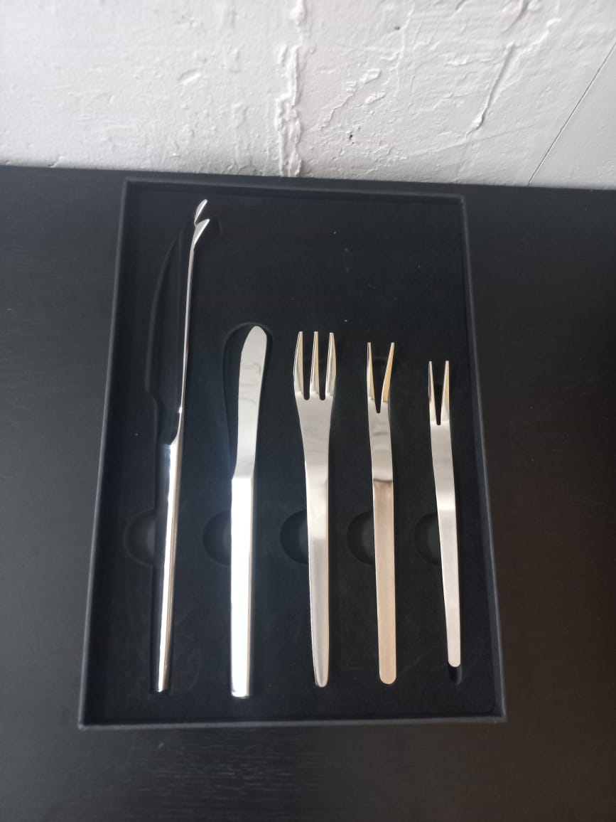 5pc stainless steel cocktail snack serving