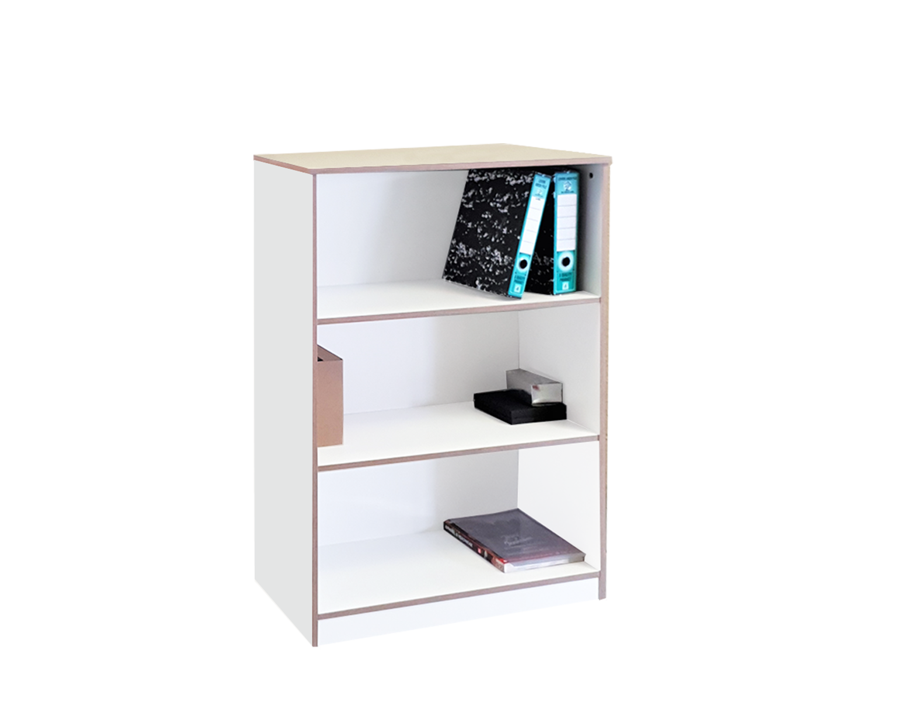 3Tier White Bookshelf for Stylish Organization 1150H Presence