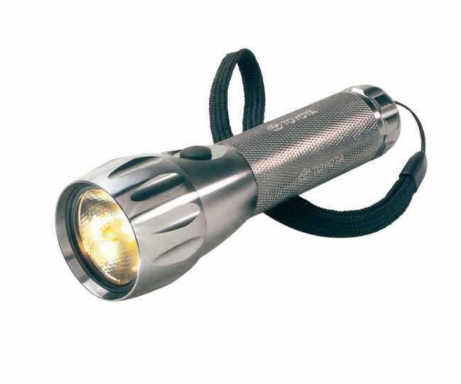Aluminium LED torch titanium with strap and pouch, Torches And Lanterns - Presence