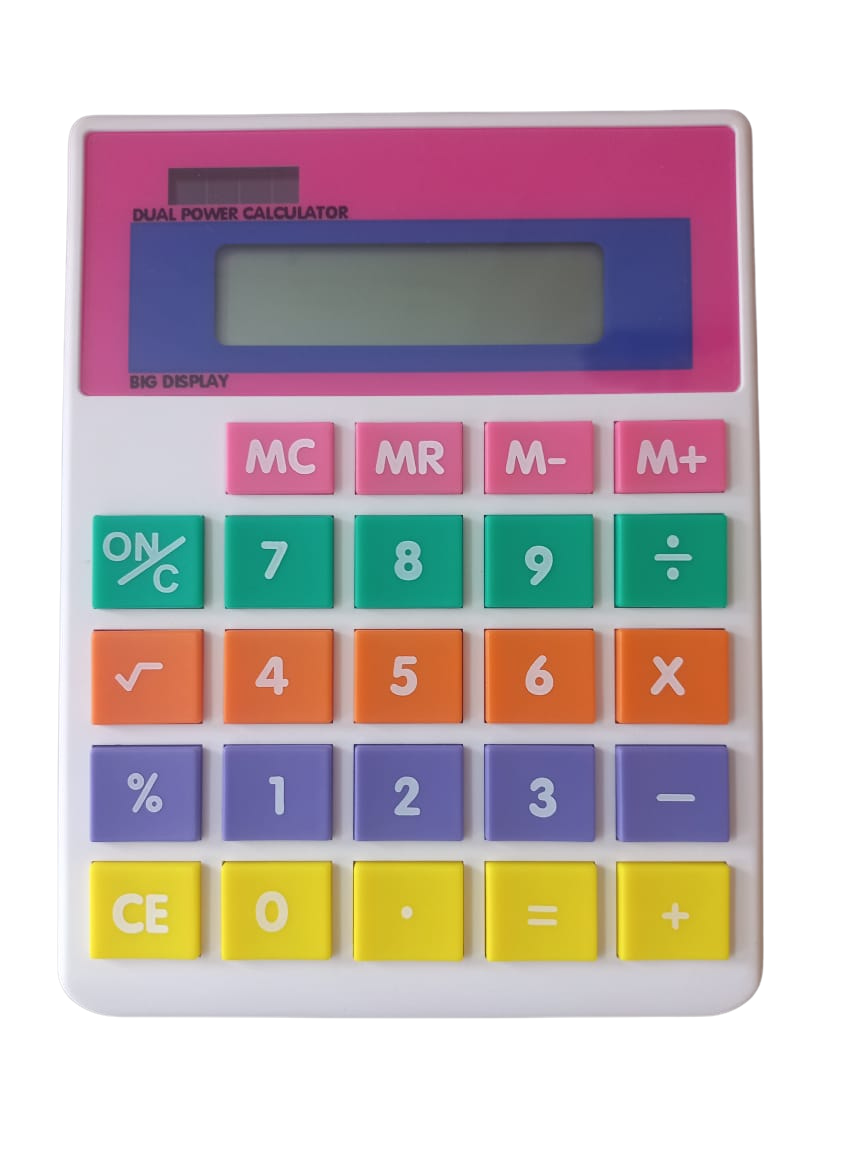 Multi colour 8 digit calculator