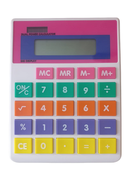 Multi colour 8 digit calculator