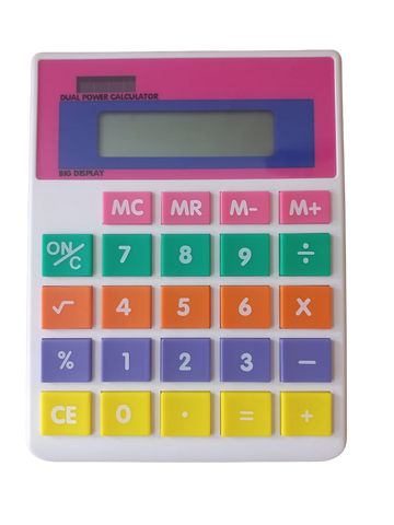 Multi colour 8 digit calculator