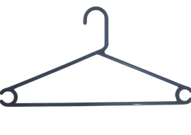 BLACK SLIMLINE PLASTIC TROUSER HANGER 10