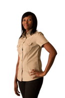 Ladies Safari Bush Shirts for Adventurous Style - Stone-1