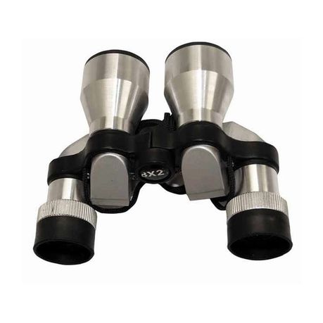 Silver opera binoculars with cleaning cloth