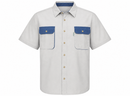 Safari Bush Shirt Two Tone - Stone & Blue-1