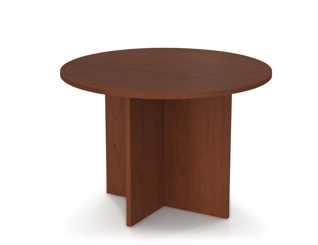 Mahogany Round Conference Table for Professional Meetings- 1200dia
