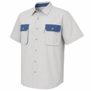 Safari Bush Shirt Two Tone - Stone & Blue-2