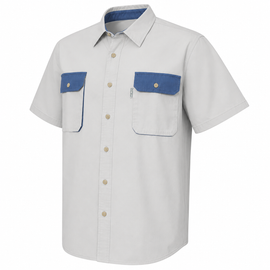 Safari Bush Shirt Two Tone - Stone & Blue - 0