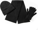 Black knit hat, gloves and scarf set for adults-1