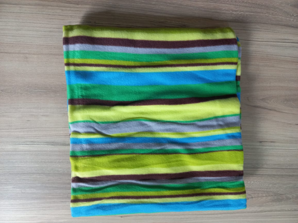 Flees Picnic Blanket - Olive Green and Brown Stripe (150x130cm) - 0