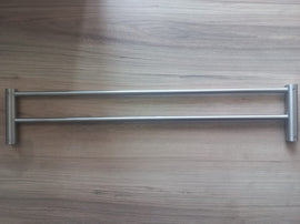 Matt chrome double wall mounted towel bar - 0