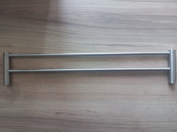 Matt chrome double wall mounted towel bar - 0
