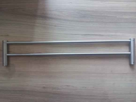 Matt chrome double wall mounted towel bar