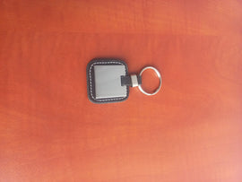 Black PU & silver keyring disc