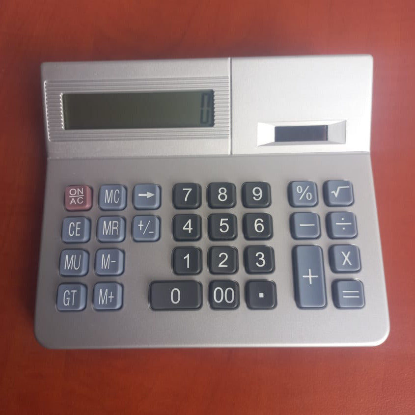 Silver 12 digit desk top calculator