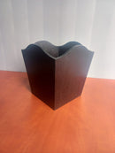 Black wood waste paper bin-3