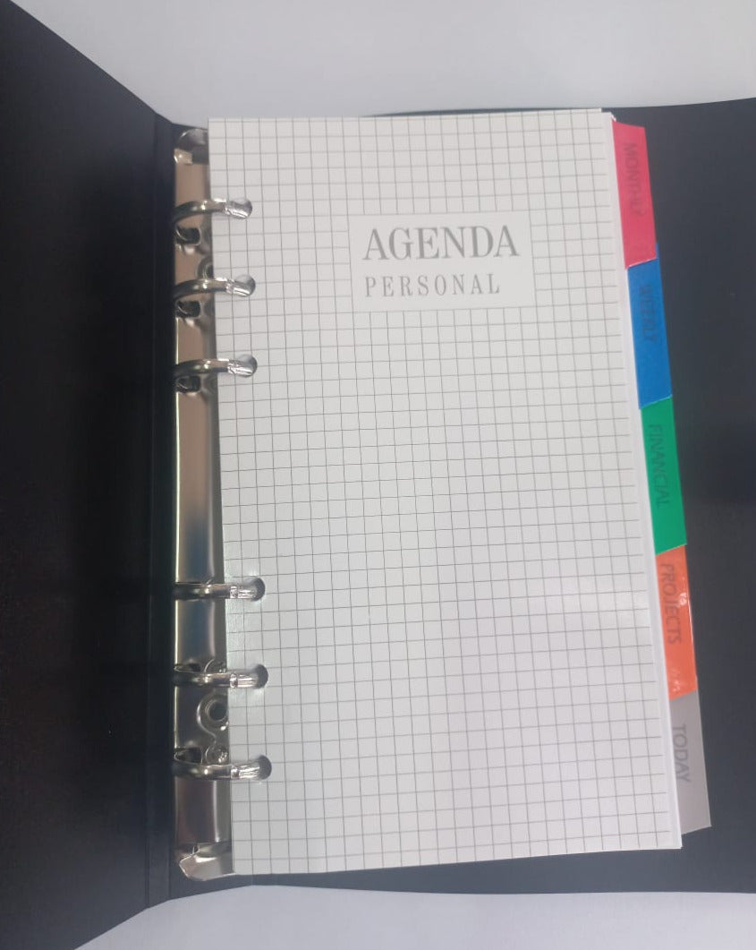 Silver A5 filofax