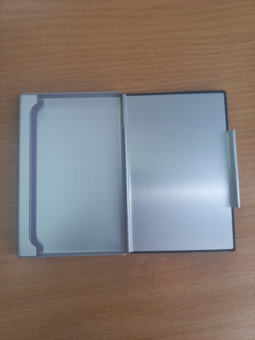 Black PU aluminium business card holder