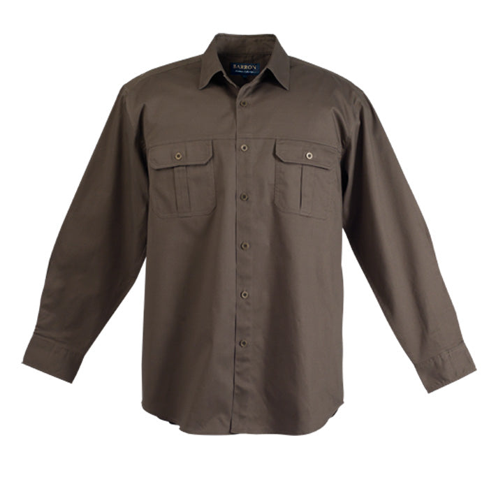 Khaki Long Sleeve Outdoor Bush Shirt