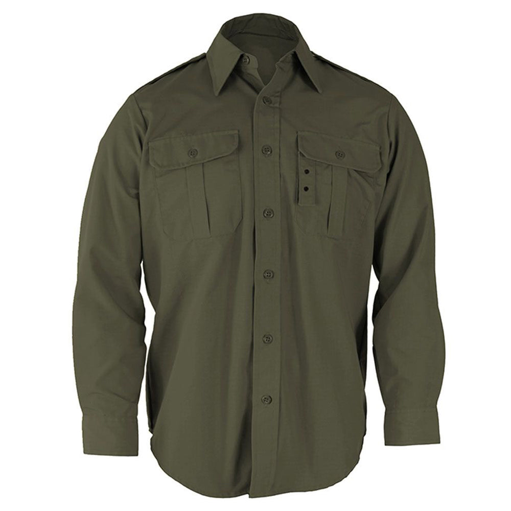 Long Sleeve Olive Bush Shirt for Outdoor Safaris