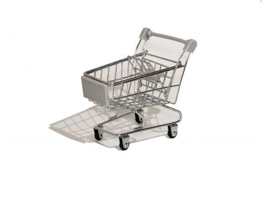 Mini Shopping Cart Trolley Desk Organizers - Grey