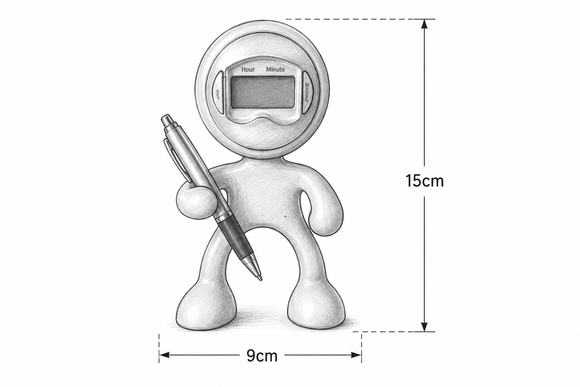 Grey Bendable Clockman with Clip