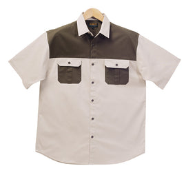 Safari Bush Shirt Two Tone - Stone & Mud