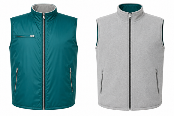 Reversible Nylon Body Warmer - Teal