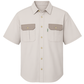 Safari Bush Shirt Two Tone - Stone & Mud