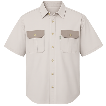 Safari Bush Shirt Two Tone - Stone & Mud
