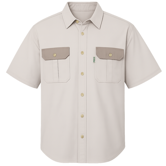 Safari Bush Shirt Two Tone - Stone & Mud