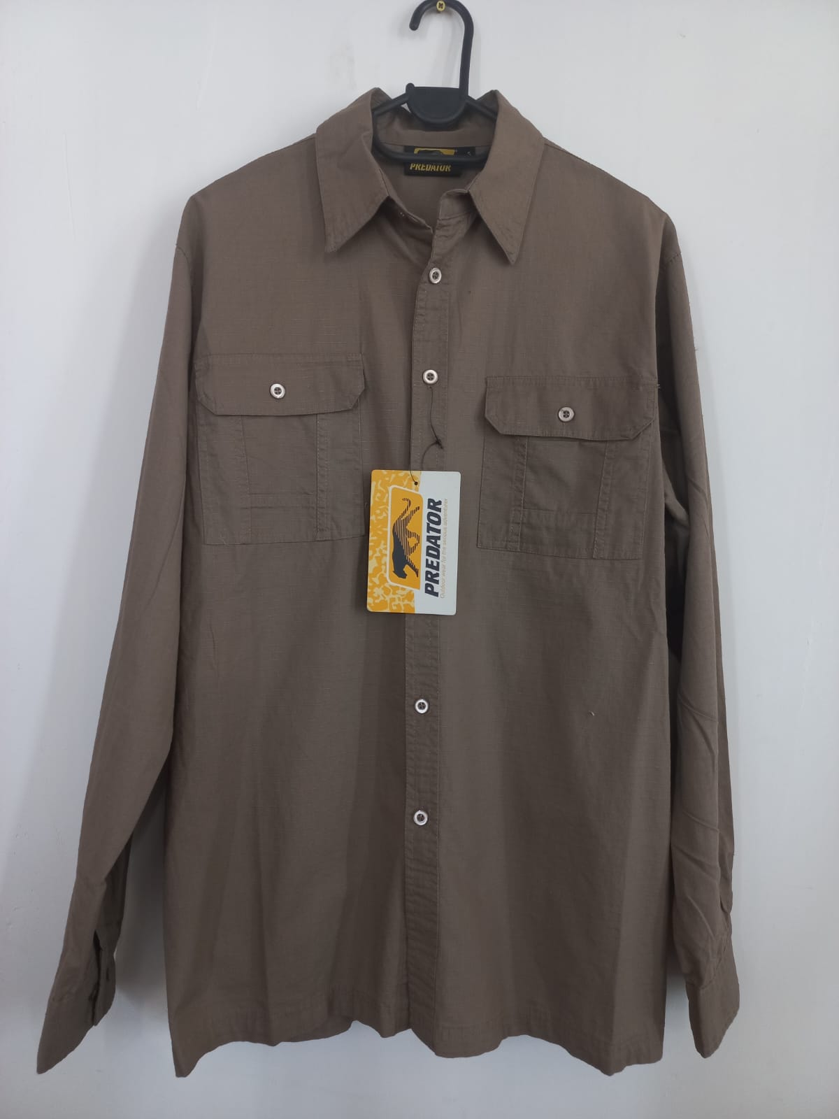 Khaki Long Sleeve Outdoor Bush Shirt - 0