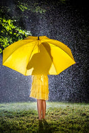 Yellow Umbrella with wooden shaft and J handle - Embrace Rain and Shine with Style and Purpose"-3