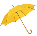 Yellow Umbrella with wooden shaft and J handle - Embrace Rain and Shine with Style and Purpose"-1