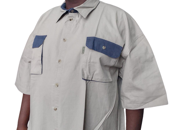 Safari Bush Shirt Two Tone - Stone & Mud