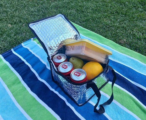 Insulated Lunch Cooler Bag with Black Trim - Portable Leak-Proof Soft Cooler Bag (large size)