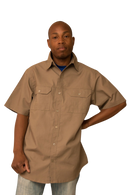 Mens Safari Bush Shirts - Khaki-1