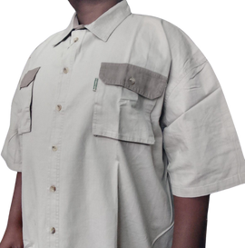 Safari Bush Shirt Two Tone - Stone & Mud - 0