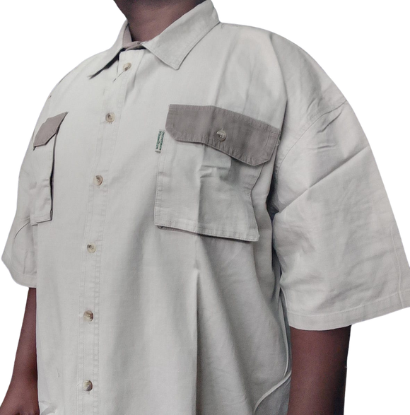 Safari Bush Shirt Two Tone - Stone & Mud