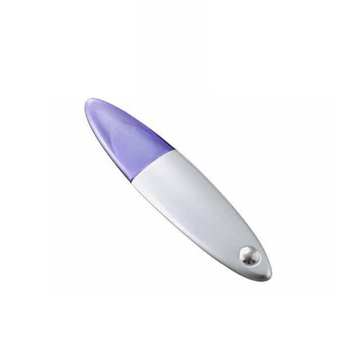 Silver scissors with blue lid