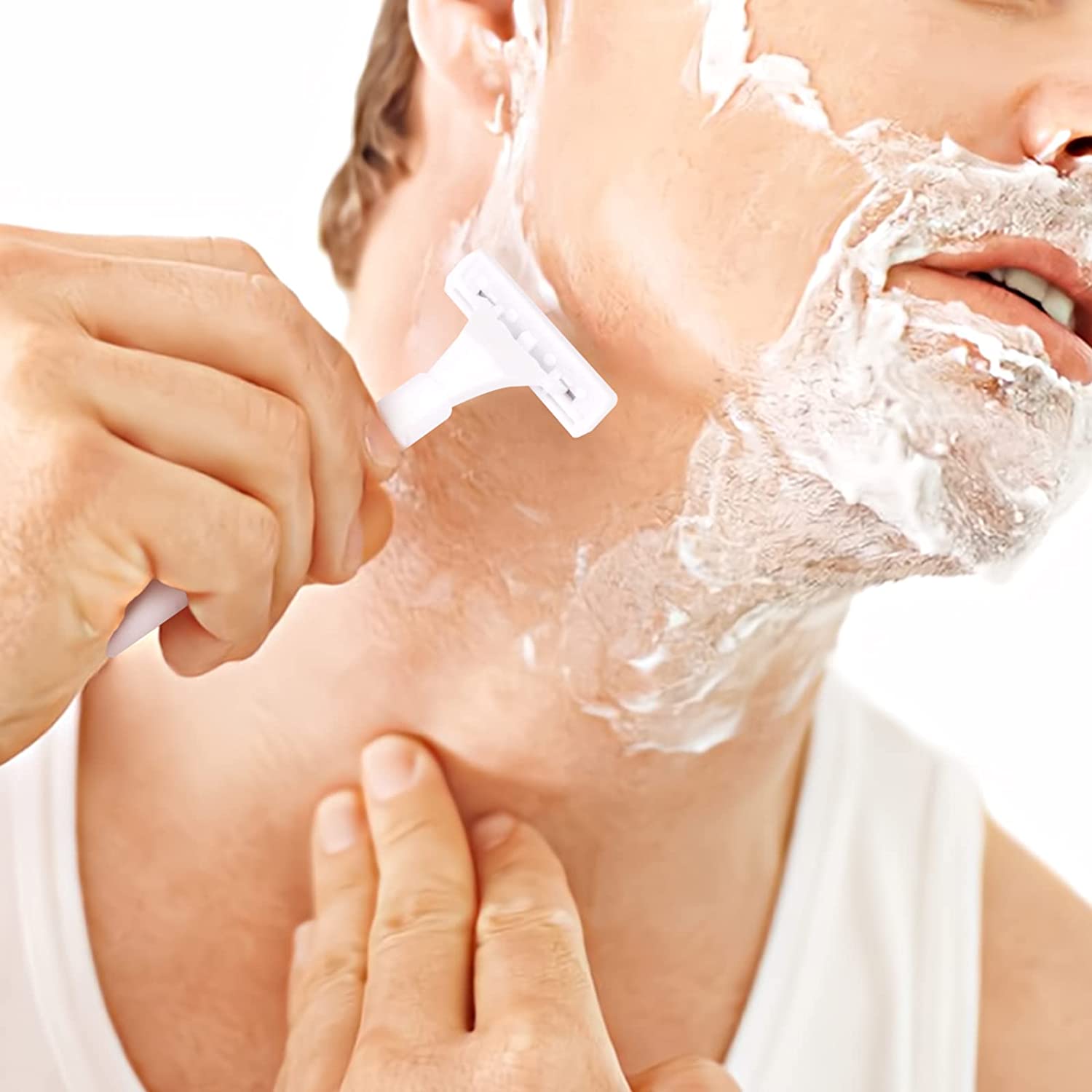 White shaving kit with 5gm shaving cream for Hotels, Shelters, Homeless, Nursing Homes, Charities.