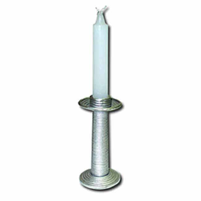 Pewter candle holder-large