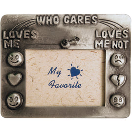 Pewter frame 'who cares'