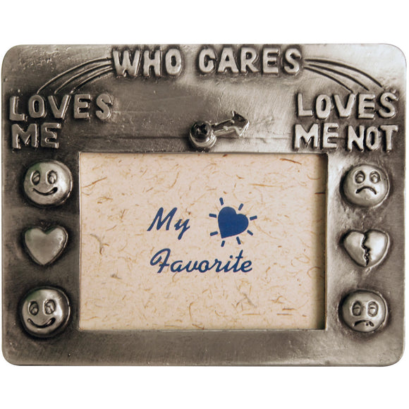 Pewter frame 'who cares'