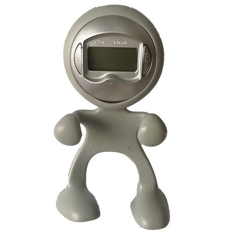 Grey Bendable Clockman with Clip