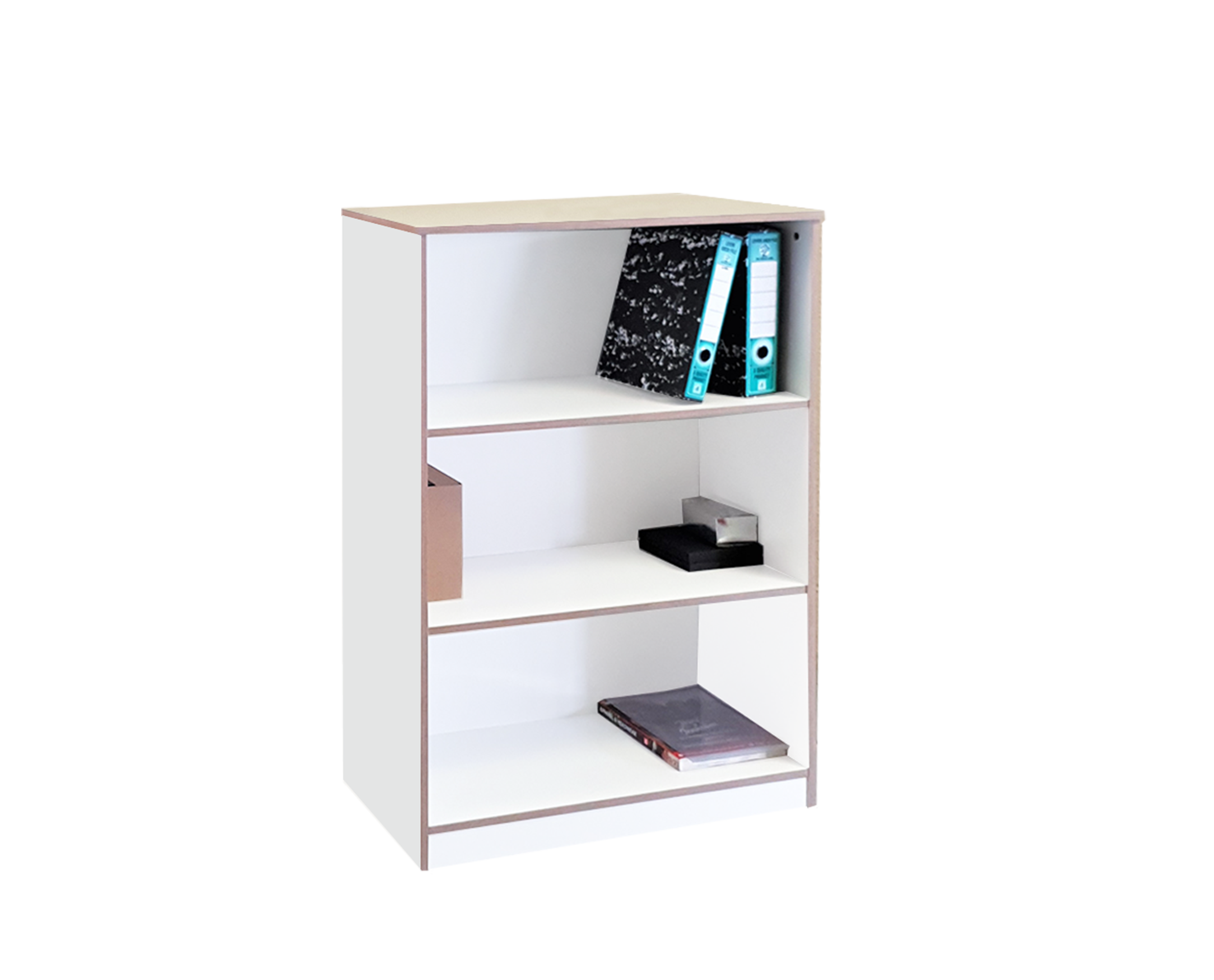 3-Tier White Bookshelf for Stylish Organization - 1150H