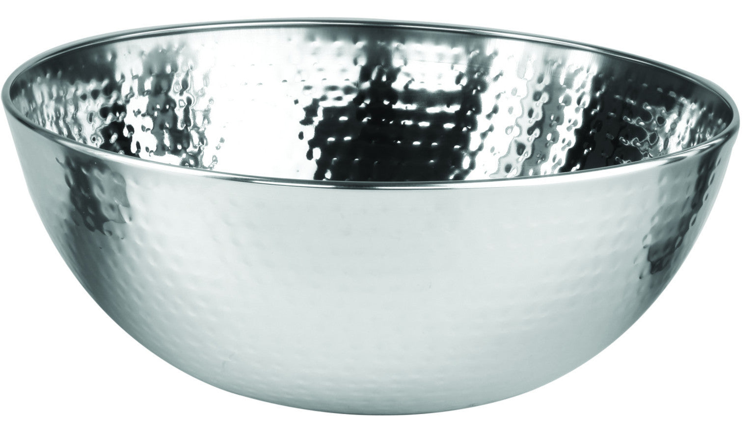 Stainless steel shallow bowl 'beaten' (24cm)