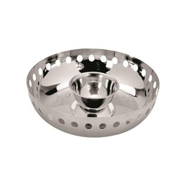 Stainless Steel Chip & Dip Large Decorative Bowl with Removable Sauce Cup