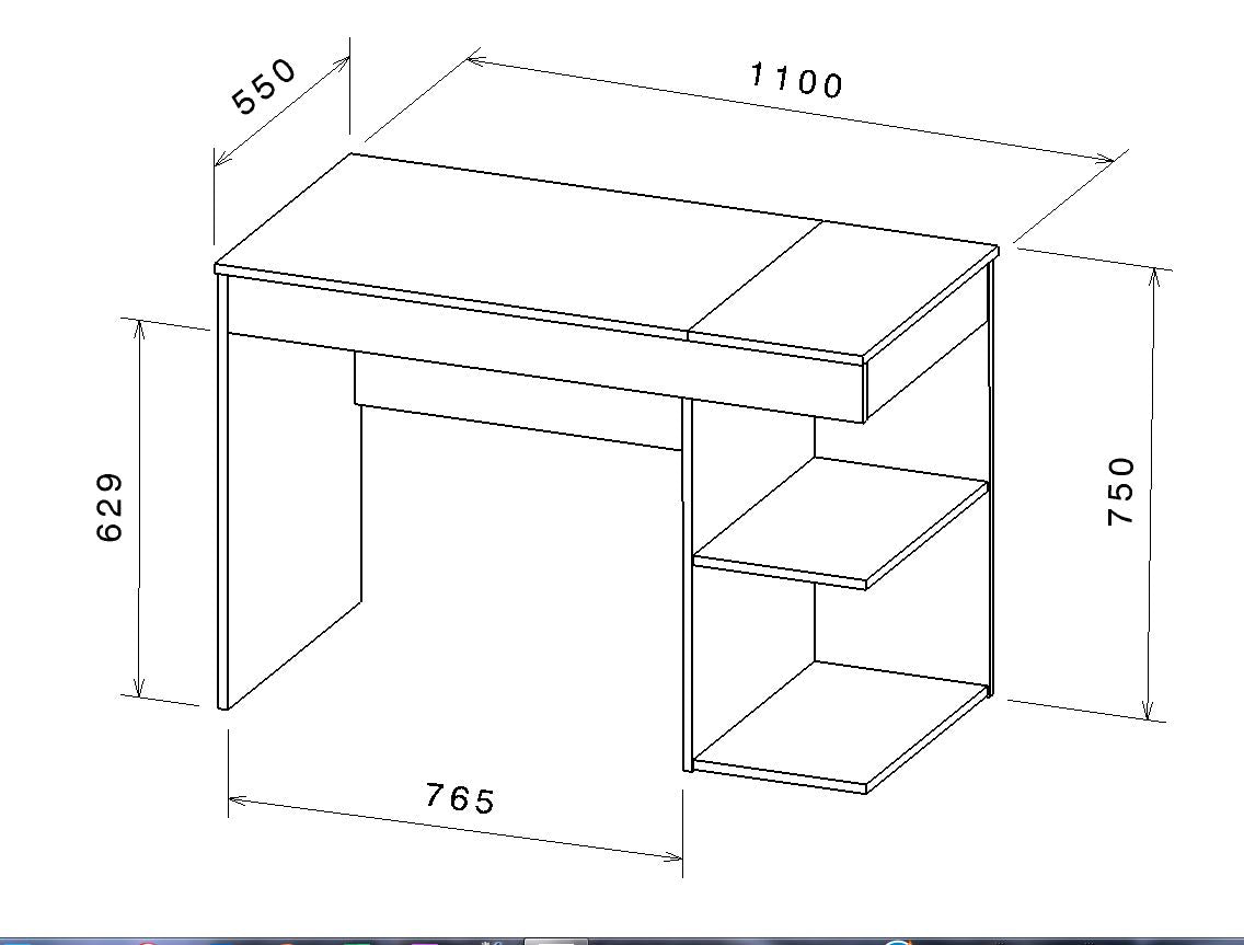 Study Desk with Dual Side Bookshelf and Stationery Top Box for Enhanced Organization and Efficiency